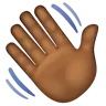 Waving Hand: Medium-Dark Skin Tone Emoji 👋🏾 image - WhatsApp style