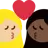 Kiss: Woman, Woman, Medium-Light Skin Tone, Dark Skin Tone