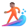 Person Surfing: Medium Skin Tone Emoji 🏄🏽 image - Microsoft 3D Fluent style