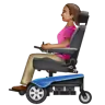 Woman In Motorized Wheelchair: Medium Skin Tone Emoji 👩🏽‍🦼 image - WhatsApp style