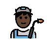 Man Factory Worker: Dark Skin Tone Emoji 👨🏿‍🏭 image - OpenMoji style