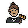 Woman Judge: Medium Skin Tone Emoji 👩🏽‍⚖️ image - OpenMoji style