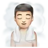 Man In Steamy Room: Light Skin Tone Emoji 🧖🏻‍♂️ image - WhatsApp style