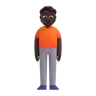 Person Standing: Dark Skin Tone Emoji 🧍🏿 image - Microsoft 3D Fluent style