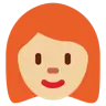 Woman: Medium-Light Skin Tone, Red Hair Emoji 👩🏼‍🦰 image - Twitter / X (Twemoji) style