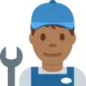 Man Mechanic: Medium-Dark Skin Tone Emoji 👨🏾‍🔧 image - Twitter / X (Twemoji) style