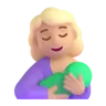 Breast-Feeding: Medium-Light Skin Tone Emoji 🤱🏼 image - Microsoft 3D Fluent style