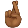 Crossed Fingers: Medium-Dark Skin Tone Emoji 🤞🏾 image - WhatsApp style