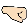 Right-Facing Fist: Light Skin Tone Emoji 🤜🏻 image - OpenMoji style