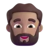 Man: Medium Skin Tone, Beard Emoji 🧔🏽‍♂️ image - Microsoft 3D Fluent style