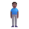 Man Standing: Medium-Dark Skin Tone Emoji 🧍🏾‍♂️ image - Microsoft 3D Fluent style
