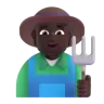 Farmer: Dark Skin Tone Emoji 🧑🏿‍🌾 image - Microsoft 3D Fluent style