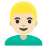 Man: Light Skin Tone, Blond Hair Emoji 👱🏻‍♂️ image - Google Noto Color style