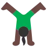 Woman Cartwheeling: Dark Skin Tone Emoji 🤸🏿‍♀️ image - Tossface style