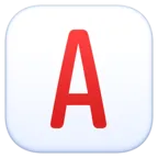 Cuadrado negativo latino mayúscula A Emoji 🅰 image - Facebook Meta style