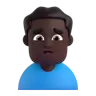 Man Frowning: Dark Skin Tone Emoji 🙍🏿‍♂️ image - Microsoft 3D Fluent style