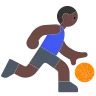 Man Bouncing Ball: Dark Skin Tone Emoji ⛹🏿‍♂️ image - Tossface style