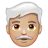 Man: Medium-Light Skin Tone, White Hair