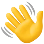Waving Hand Emoji 👋 image - Facebook Meta style