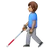 Man With White Cane: Medium Skin Tone