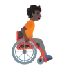 Person In Manual Wheelchair Facing Right: Dark Skin Tone Emoji 🧑🏿‍🦽‍➡️ image - Google Noto Color style