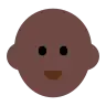 Man: Dark Skin Tone, Bald Emoji 👨🏿‍🦲 image - Tossface style