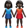 Women Holding Hands: Dark Skin Tone Emoji 👭🏿 image - Apple style