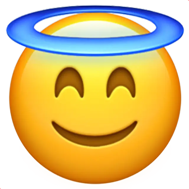 Volto sorridente con alone