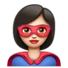 Superhero: Light Skin Tone Emoji 🦸🏻 image - WhatsApp style