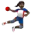 Woman Playing Handball: Dark Skin Tone