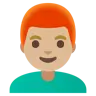 Man: Medium-Light Skin Tone, Red Hair Emoji 👨🏼‍🦰 image - Google Noto Color style