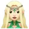 Woman Elf: Light Skin Tone Emoji 🧝🏻‍♀️ image - Apple style
