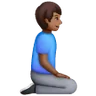 Man Kneeling Facing Right: Medium-Dark Skin Tone Emoji 🧎🏾‍♂️‍➡️ image - Samsung style