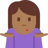 Woman Shrugging: Medium-Dark Skin Tone Emoji 🤷🏾‍♀️ image - Twitter / X (Twemoji) style
