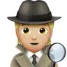 Detective: Medium-Light Skin Tone Emoji 🕵🏼 image - Apple style