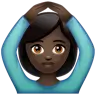 Woman Gesturing Ok: Dark Skin Tone Emoji 🙆🏿‍♀️ image - WhatsApp style