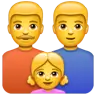 Family: Man, Man, Girl Emoji 👨‍👨‍👧 image - WhatsApp style
