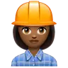 Woman Construction Worker: Medium-Dark Skin Tone Emoji 👷🏾‍♀️ image - WhatsApp style