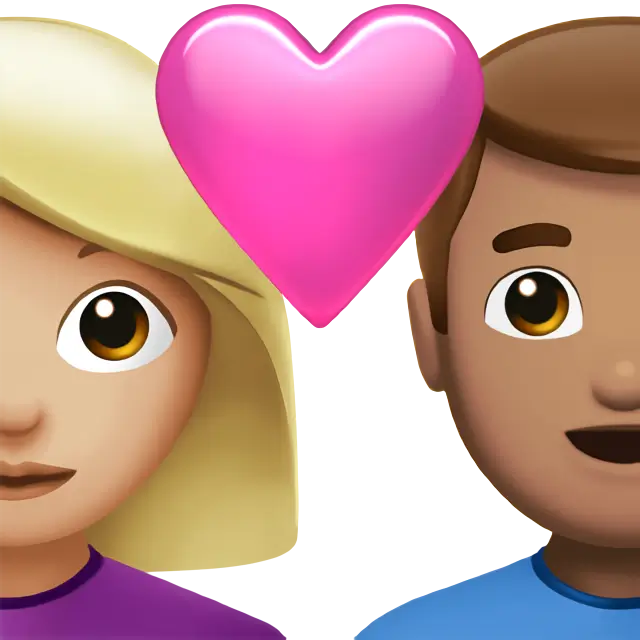 Couple With Heart: Woman, Man, Medium-Light Skin Tone, Medium Skin Tone