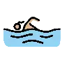 Woman Swimming: Medium-Light Skin Tone Emoji 🏊🏼‍♀️ image - OpenMoji style