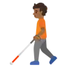 Person With White Cane: Medium-Dark Skin Tone Emoji 🧑🏾‍🦯 image - Google Noto Color style
