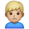 Man Frowning: Medium-Light Skin Tone Emoji 🙍🏼‍♂️ image - Samsung style