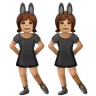 Women With Bunny Ears: Medium Skin Tone Emoji 👯🏽‍♀️ image - Samsung style