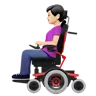 Woman In Motorized Wheelchair: Light Skin Tone Emoji 👩🏻‍🦼 image - Apple style