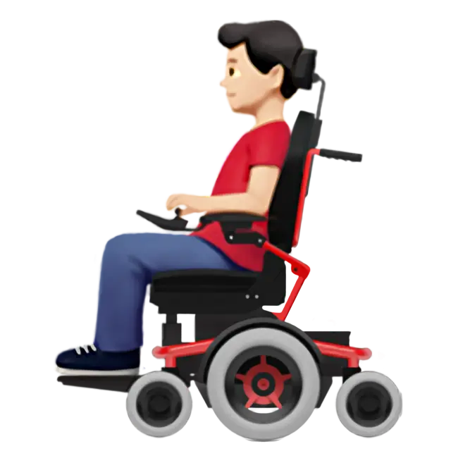 Man In Motorized Wheelchair: Light Skin Tone