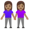 Women Holding Hands: Medium Skin Tone Emoji 👭🏽 image - Google Noto Color style