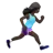 Woman Running Facing Right: Dark Skin Tone