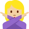 Woman Gesturing No: Medium-Light Skin Tone Emoji 🙅🏼‍♀️ image - Twitter / X (Twemoji) style