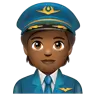 Pilot: Medium-Dark Skin Tone Emoji 🧑🏾‍✈️ image - WhatsApp style