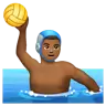 Man Playing Water Polo: Medium-Dark Skin Tone Emoji 🤽🏾‍♂️ image - WhatsApp style